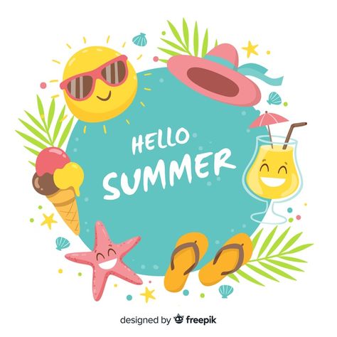 Summer Elements, Summer Banner, Summer Poster, Welcome Summer, Frame Background, Summer Backgrounds, Summer Theme, Summer Wallpaper, Summer Design