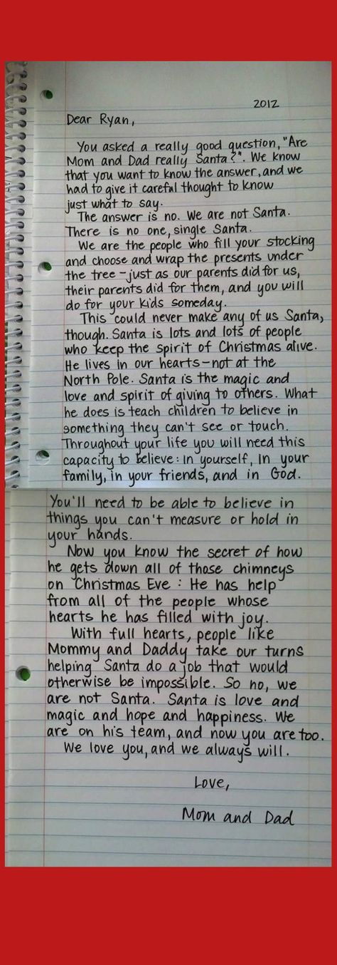 Letter Explaining Santa, Santa Real, Christmas Questions, How To Explain, Education Positive, Real Parents, Smart Parenting, Positive Parenting, Raising Kids