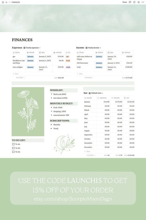 BEST Free Notion Template Notion Dashboard Layout, Fall Notion, Notion Finance Template, Notion Templates For Students, Notion Inspiration, Notion Ideas, Organize Life, Etsy Planner, Template Notion