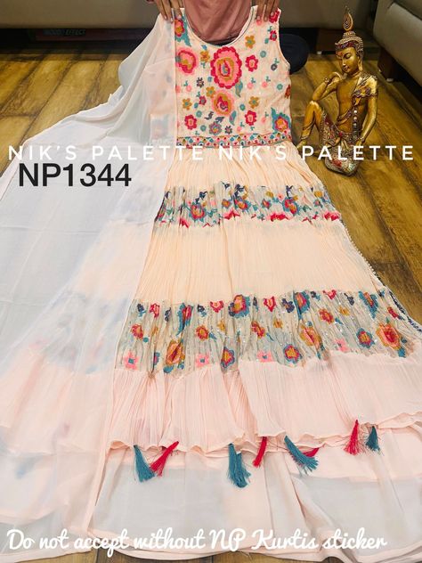 NP NP1344 Premium goergette Naira cut kurti with flair sharara and goergette dupatta With cross stitch embroidery on all over kurta Size 40 MRP 2799 freeship ..⁰⁰np22 *Ready Dispatch* *Do not accept without NP kurtis sticker* Naira Cut Kurti, Indian Fashion Dresses, Stitch Embroidery, Cross Stitch Embroidery, Embroidery Stitches, Indian Fashion, Designer Dresses, Fashion Dresses, Cross Stitch