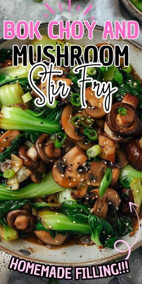 Bok Choy and Mushroom Stir Fry Yummy Vegetables, Mushroom Stir Fry, Chicken Mushroom Recipes, Fry Recipes, Tastemade Recipes, Healthy Side, Favorite Meals, Best Side Dishes, Stir Fry Recipes