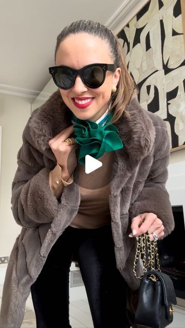 Myka Meier on Instagram: "Scarf Style Hack- “rose trend” 🌹 I have been seeing people pin roses into everything lately, so I wanted to show you my version of how you can make your own rose accessory with any scarf you have at home! Super easy and all you need is a scarf and hair band! (Even a rubber band) 😍 Hope you like it 😘😘 (PS- Faux-fur jacket 🦊🐻🐻‍❄️) xx, MM  #stylehack #scarf #style #fashion #rose #scarfstyle #scarffashion #etiquette #manners #tips #hacks" Myka Meier, Scarf Tutorial, Scarf Style, Hermes Scarf, Scarf Tying, Rubber Band, Long Scarf, Faux Fur Jacket, Square Scarf