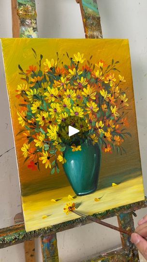 Step by step Flower Painting for Beginners / EASY Flower Painting For Beginners | Step by step Flower Painting for Beginners / EASY Flower Painting For Beginners | By Painting SkillsFacebook Step By Step Flower Painting, How To Paint Flowers Acrylic Easy, Flower Painting For Beginners, Seascape Paintings Acrylic, Painting For Beginners Easy, Painting Pots, Acrylic Flower Painting, Painting Flowers Tutorial, Easy Flower Painting