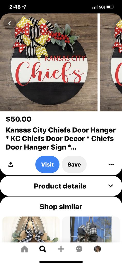 Kc Chiefs Door Sign, Kansas City Chiefs Door Hanger, Chiefs Door Sign, Chiefs Door Hanger, Chiefs Decor, Door Hangers Diy, Wooden Door Signs, Kc Chiefs, Sign Ideas