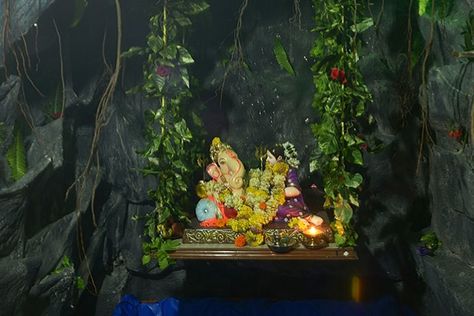 Home Ganpati Decoration, Bappa Decoration, Waterfall Decoration, Chaturthi Decoration, Home Ganpati, Ganesh Decoration, Ganpati Decor, Ganesh Chaturthi Decoration, Ganapati Bappa