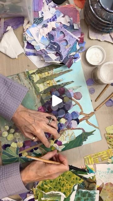 Elizabeth St. Hilaire Artist on Instagram: "Learn to Collage! Join me on Patreon for beginner lessons. New content EVERY WEEK!

Patreon: Elizabeth St Hilaire 

🌟LINK IS IN MY PROFILE 

#mixedmediacollage #mixedmediaworkshop #tornpapercollage #elizabethsthilaire #paperpaintingscollage #tornpaperpaintings #contemporarypainting 
#goldenartisteducator #mixedmedia #collage #collageart #paintedpapercollage #paperpaintings #artworkshops #onlineartclass #sthilaire #arttravel #artworkshop #patreon #patreonartist #paintedpaperartworkshop #gelprinting #gelliprinting  #gelliplate" Art Collage Ideas, Mixed Media Workshop, Arts And Crafts For Adults, Online Art Classes, Torn Paper, Gelli Printing, Gelli Plate, Collage Artists, Art Workshop