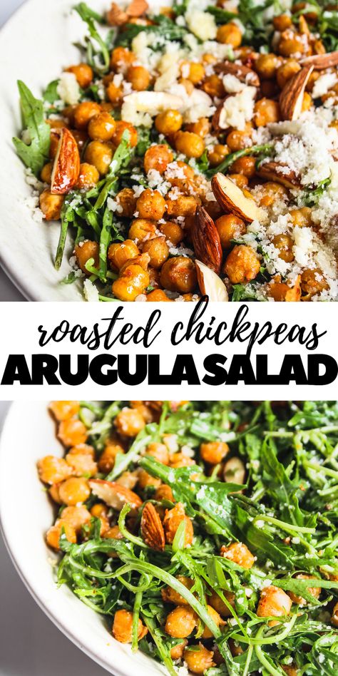 Arugula Chickpea Salad, Chickpeas Salad, Salad Kale, Arugula Recipes, Arugula Salad Recipes, Chard Recipes, Salad Salad, Eat Salad, Arugula Salad