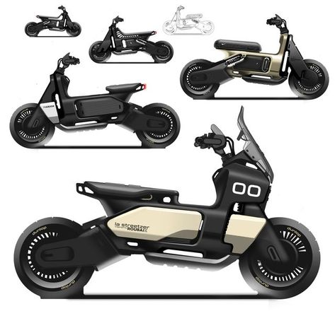 Electric Vehicle Design, Scooter Design Sketch, Electric Bicycle Design, Electric Scooter Design, Scooter Custom, Bike Sketch, Motorbike Design, Moto Scooter, Scooter Design