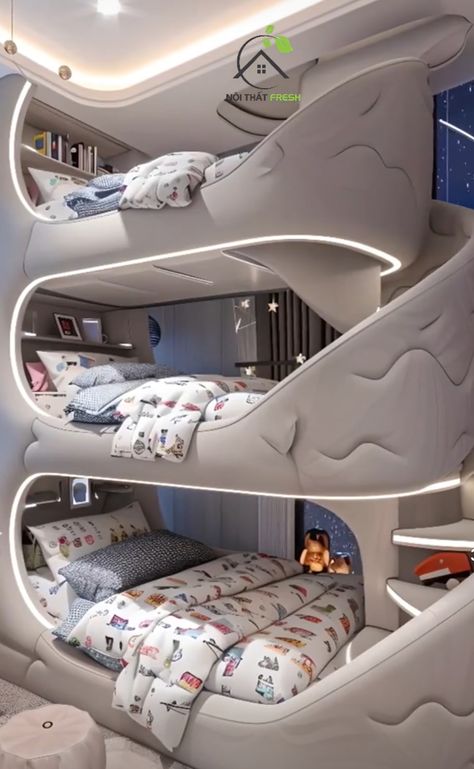 2 Bed 1 Room, Luxury Bunk Beds, Fluffy Room, Bedroom Needs, Smart Bedroom, Luxury Kids Bedroom, Amazing Bedroom Designs, Dream Bedroom Inspiration, Cool Room Designs