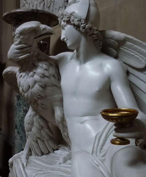 "Ganymede", Adamo Tadolini, (1788-1868), marble Zeus And Ganymede, Western Sculpture, Greece Mythology, Sculpture Gallery, Greek Mythology Gods, Greek Sculpture, Bear Dog, The Eagle, Greek Gods