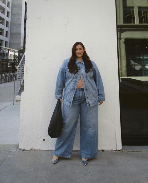 Denim Outfit Plus Size, All Denim Outfits, Outing Outfit, Plus Size Looks, Plus Size Fall Outfit, Style Inspiration Casual, Denim On Denim, Moda Plus, Curvy Outfits