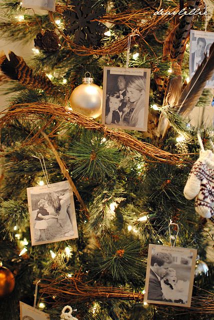 Cute Picture Ornaments Christmas Tree With Pictures, Tree With Pictures, Natal Country, Dear Lillie, Inexpensive Christmas, Christmas Tours, Photo Ornaments, Primitive Christmas, Noel Christmas