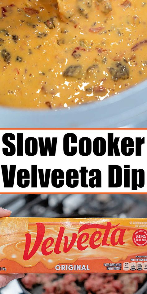 3 ingredient Velveeta sausage dip Rotel style is great made in a slow cooker or on the stove. A creamy and can be spicy chip dip. Spicy Chip Dip, Velveeta Sausage Dip, Rotel Dip Crockpot, Velveeta Dip, Rotel Dip With Sausage, Sausage Queso Dip, Spicy Sausage Dip, Summer Dip Recipes, Sausage Queso