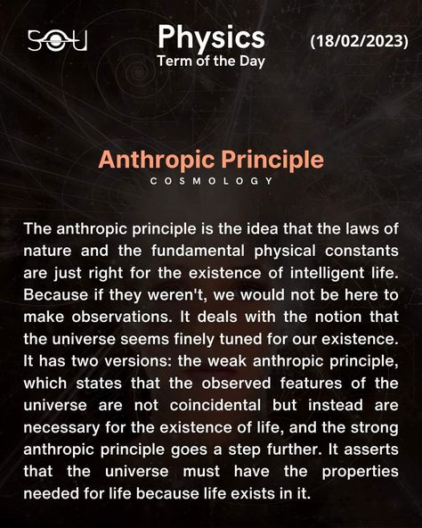 Anthropic Principle, The Cosmos, Cosmos, Physics, Universe