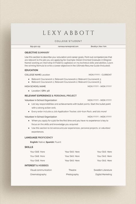 Instant Download Resume Bundle for Word. Resume Template New Graduate for First Job Hunting. Job Application Tracker, First Job Resume, Job Interview Prep, Letter Reference, Writing A Cv, Write A Resume, Cover Letter Format, Resume No Experience, Resume Guide