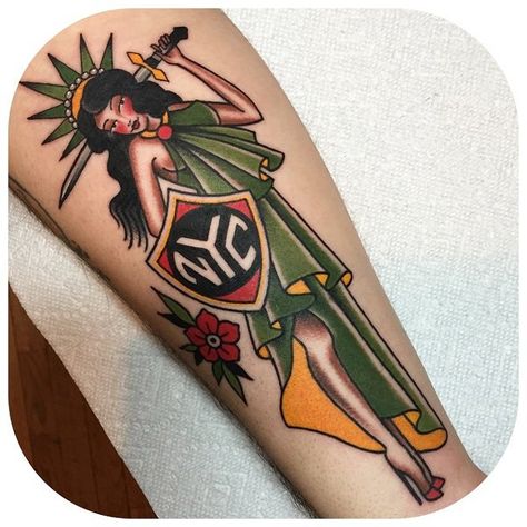 Ornate Tattoo, Statue Of Liberty Tattoo, Liberty Tattoo, Traditional Tattoo Inspiration, New York Tattoo, Nyc Tattoo, Christian Sleeve Tattoo, Biker Tattoos, Traditional Tattoo Design