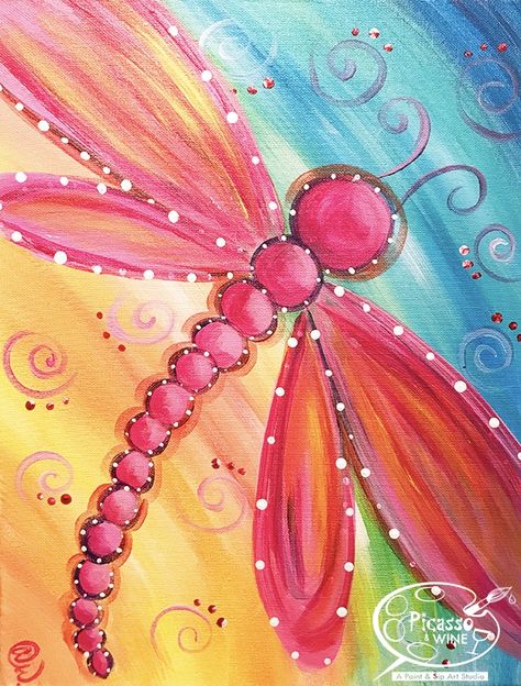 Children Designs | Picasso & Wine Dragonfly Painting Ideas, Painted Dragonflies, Dragonflies Drawing, Painted Dragonfly, Whimsical Painting Ideas, Paint Ideas For Kids, Acrylic Painting Birds, Dragonfly Art For Kids, Simple Dragonfly Painting