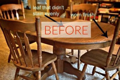 8 Vintage Hutch Makeovers Before and After DIY | Hometalk Dining Room Table Redo, Dining Table Redo, Dining Set Makeover, Oval Kitchen Table, Oak Table And Chairs, Painted Dining Room Table, Oval Dining Room Table, Old Kitchen Tables, Kitchen Table Oak