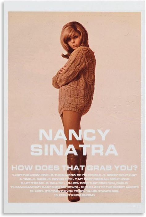 Amazon.com: BATTTX Nancy Sinatra - How Does That Grab You Canvas Poster Wall Decorative Art Painting Living Room Bedroom Decoration Gift Unframe-style16x24inch(40x60cm): Posters & Prints Nancy Sinatra Poster, Art Painting Living Room, Nancy Sinatra, Painting Living Room, Bedroom Decoration, Cozy Room, Decorative Art, Living Room Paint, Posters Prints