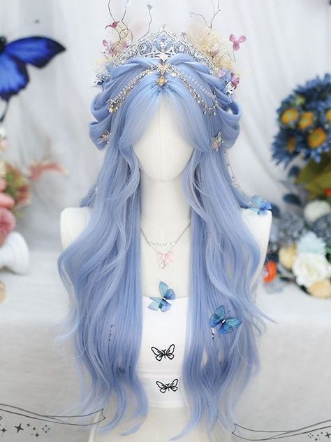 Ice Queen Hairstyles, Mermaidcore Hair, Siren Hairstyles, Hairstyle Ideas For Long Hair, Princess Artwork, Anime Hairstyles Male, Christmas Hairstyle, Anime Haircut, Ideas For Long Hair