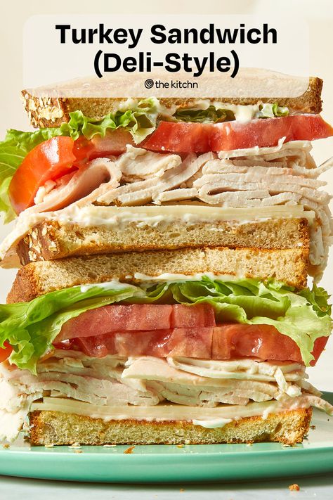 Salami Turkey Sandwich, Turkey Deli Sandwich, Easy Turkey Sandwiches, Turkey Pita Sandwich, Turkey Swiss Sandwich, Turkey Deli Meat Recipes, Deli Turkey Sandwich, Schlotzsky's Bread Recipe, Turkey Sandwich Ideas