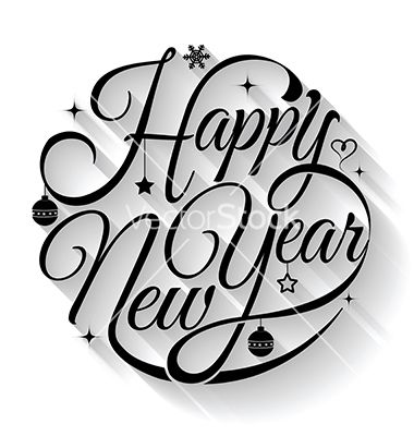 Happy new year typography. Text circle vector by sombatkapan on VectorStock® Happy New Year Lettering, New Year Letter, Happy New Year Typography, New Year Lettering, New Year Logo, Happy New Year Letter, New Year Typography, Happy New Year Text, New Year Text