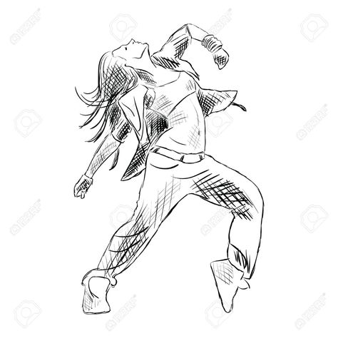 Dance Sketches Easy, Dance Art Drawing, Danse Hip Hop, Sports Design Layout, Hip Hop Women, Layout Design Inspiration, Sport Illustration, Vector Sketch, Discreet Tattoos