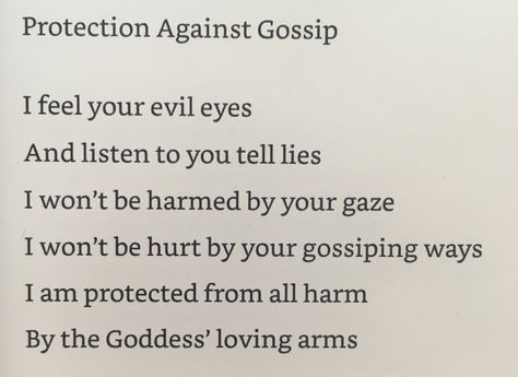 Chant protect from gossip End Gossip Spell, Protection From Sickness Spell, Protection From Gossip Spell, Spells To Stop Gossip, Spell For Bullies, Protection From Hexes, Anti Gossip Spell, Braid Protection Spell, Spells For Bullies