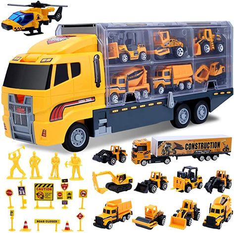 Amazon.com: Car Toddler Toys for Boys,Trucks 25 in 1 Engineering Die-cast Construction Cars Toy Set Play Vehicle in Carrier Truck Gifts Cars Toddlers Toys for Age 3 4 5 6 7 Year Old Boy Kids by ALOTJOY: Toys & Games Toddler Boy Toys, Kids Toys For Boys, Truck Gifts, Toy Cars For Kids, Play Vehicles, Pretend Play Toys, Construction Toys, Construction Vehicles, Dinosaur Toys