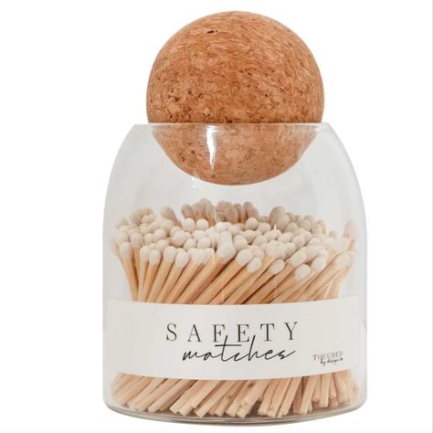 Decorative White Safety Wooden Match Holder | Cute Glass Bottle Jar for Lighting Candles | Premium Long 3” Bulk Long Matchsticks | 135 Matches in Cloche... Decorative Matches, Match Jar, Match Bottle, Match Holder, Jar Design, Safety Matches, Glass Cloche, Decorated Jars, Candle Accessories