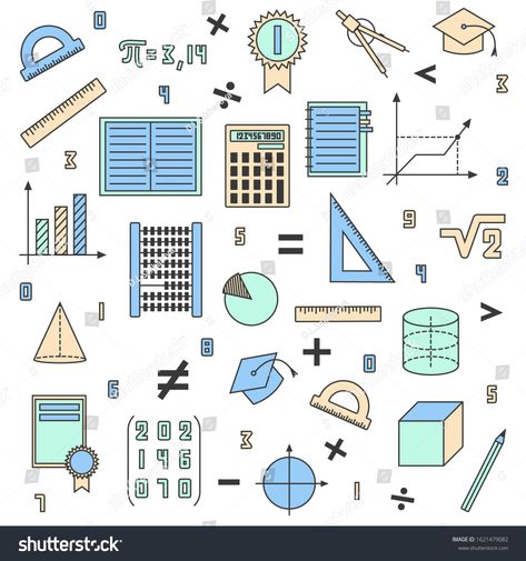 Mathematical background. Color set of math elements. Symbols of learning, geometry, education. Colored on a white background. #Ad , #Ad, #set#math#elements#Mathematical Geometry Symbols Math, Math Symbols Design, Mathematics Stickers, Math Lettering Design, Math Elements, Mathematics Design, Geometry Stickers, Mathematics Pictures, Mathematical Background