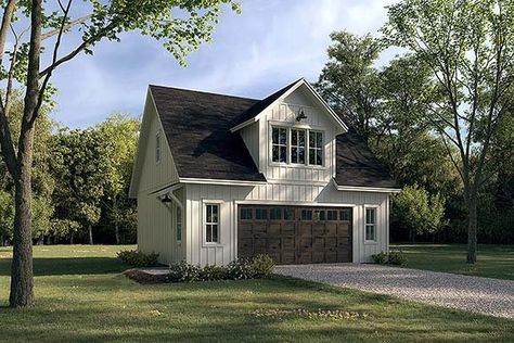 Garage With Apartment, American Garage, Garage Plans With Loft, Garage Designs, Apartment Plan, Garage Guest House, Carriage House Plans, House Addition, Garage Addition