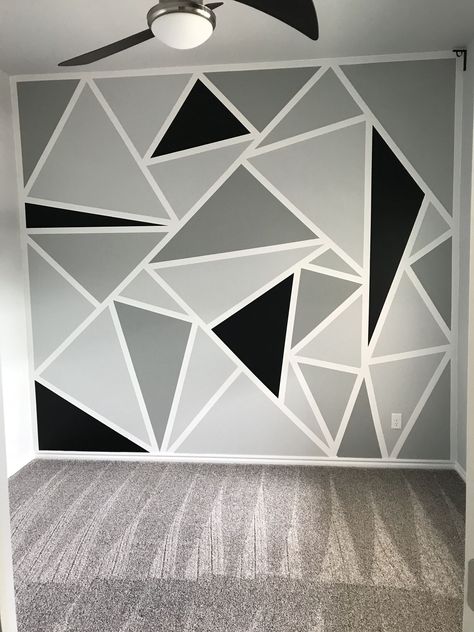 Wall Designs Paint, Bedroom Wall Designs Paint Ideas, Room Paint Designs, Geometric Wall Paint, Wall Paint Patterns, Room Wall Colors, Room Wall Painting, Bedroom Wall Designs, Bedroom Wall Paint