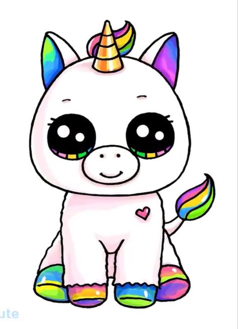 Drawing by Draw So Cute #cute #kawaii #chibi #cartoon #animal #unicorn # rainbow #baby #beanieboos #drawing #DrawSoCute Cute Drawing Videos, Draw A Unicorn Easy, Draw A Unicorn, Kawaii Unicorn, Baby Unicorn, A Unicorn, Drawing Videos, Amazon Affiliate, To Draw