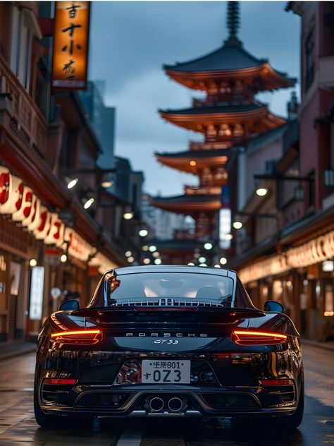 Downtown Tokyo, Tokyo Temple, Traditional Japanese Architecture, Sensoji Temple, Car Prints, Auto Poster, Porsche Gt3, Gift Poster, Back Drop