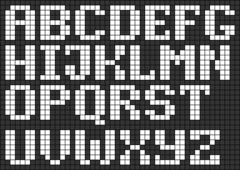 Alpha pattern #29549 variation #89704 | BraceletBook Graph Letters, Alpha Grids, Benjamin Rojas, College Letters, Alpha Letter, Pixel Grid, Pixel Font, Graph Crochet, Crochet Clothing And Accessories