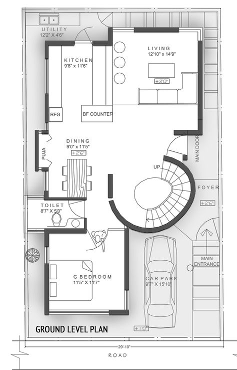 Arch Daily House Plan, Duplex Floor Plans, Roof Garden Design, Interior Floor Plan, Indian House Plans, Indian House, Plan Layout, House Plans Mansion, Rest House