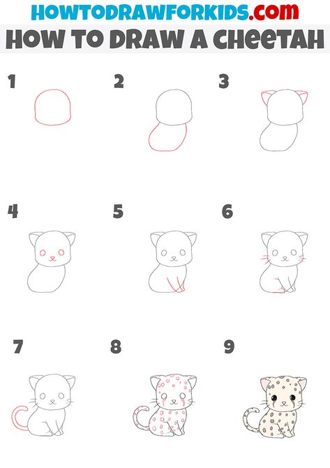 How To Draw A Cheetah Easy, How To Draw A Cheetah Step By Step, Simple Cheetah Drawing, How To Draw Cheetah, How To Draw Cheetah Print, How To Draw A Cheetah, Cheetah Drawing Easy, Cheetah Drawings, Cheetah Doodle