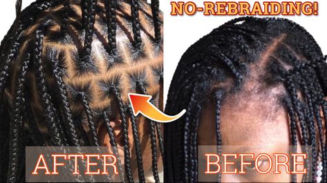 Refreshing Knotless Box Braids, Wash Knotless Braids, Products For Knotless Braids, Old Braids Look New, How To Refresh Your Braids, Refresh Box Braids Natural Hair, Washing Braids Protective Styles, Ways To Style Old Knotless Box Braids, Refresh Knotless Box Braids