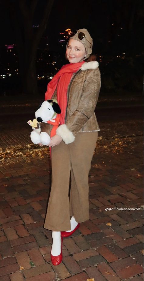 Pilot Snoopy Costume, Aviator Snoopy Costume, Flying Ace Snoopy Costume, Linus Halloween Costume, Snoopy Red Baron Costume, Old School Costumes, Puppy Costume For Women, Neil Perry Halloween Costume, Snoopy Halloween Costume Women