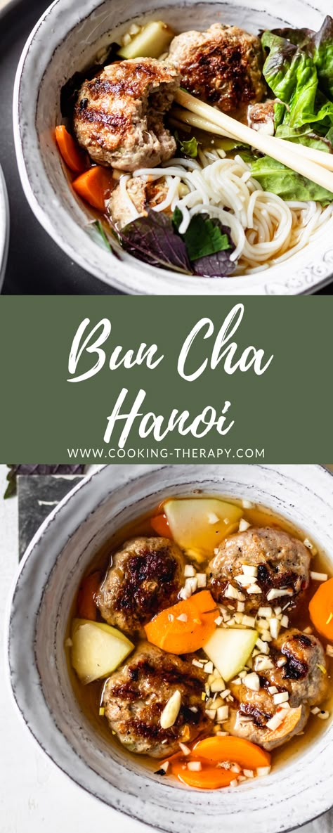 Bun Cha Hanoi, Vietnamese Pork Meatballs, Ground Pork Meatballs, Cha Recipe, Vietnamese Recipe, Vietnamese Pork, South Korean Food, Viet Food, Pork Meatballs