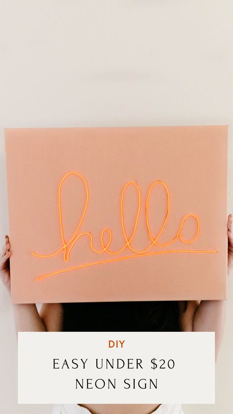 Home Neon Sign Ideas, Led Canvas Art Diy, Easy Diy Neon Sign, Painting Neon Sign Effect, Homemade Neon Sign, Diy Light Name Signs, Diy Neon Sign With Led Lights, Make Your Own Neon Sign, Diy Sign For Business