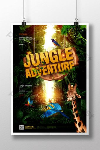 Summer camp outdoor expansion jungle adventure poster#pikbest#templates Zoo Poster Design, Jungle Poster, Adventure Poster, Jungle Background, Admissions Poster, Promo Flyer, Bullet Journal Font, Jungle Adventure, Creative Flyers