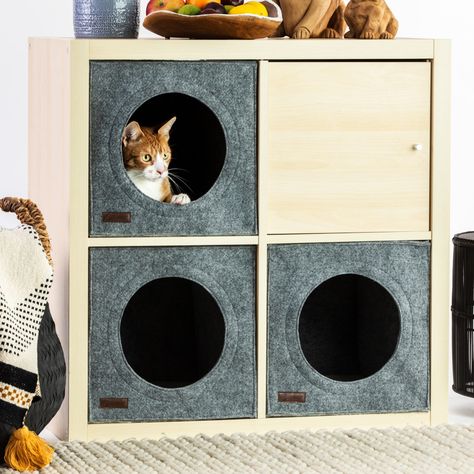 KALLAX Decor Furniture Applique Hack Furniture Overlay - Etsy Kallax Cat, Ikea Cat, Kallax Insert, Bed Ikea, Cat Furniture Design, Cat Cube, Ikea Expedit, Wool Cat, Ikea Kallax