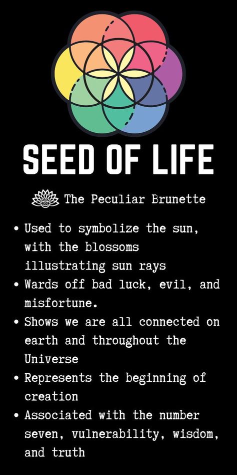 Seed Of Life Symbol, Symbols Of Rebirth, Seed Of Life Meaning, Rituals Candle, Witchy Essentials, Rebirth Symbol, Growth Symbol, Star Meaning, Sacred Geometry Meanings