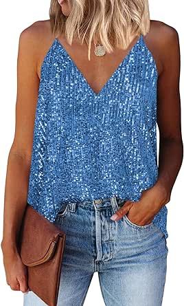 Sparkly Tank Top, Women Fashion Casual, Tanks Tops, Loose Tank Tops, Strappy Tank Tops, Sequin Tank, Sequin Tank Tops, Tank Top Camisole, Summer Tank Tops