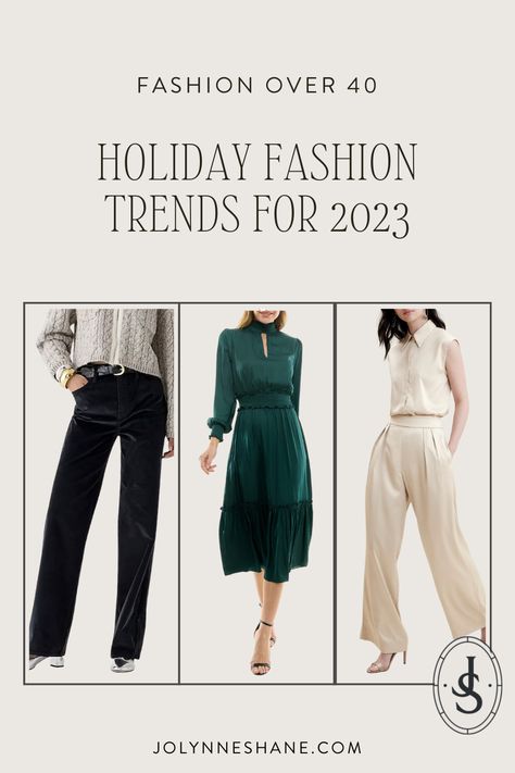 2023 Holiday Fashion Trends Holiday Party Outfits Women, Holiday Party Outfit Casual, Fashion Trend Pattern, Casual Holiday Party, Over 40 Outfits, Holiday Party Fashion, Holiday Outfits Women, Trendy Outfit Ideas, Party Trends