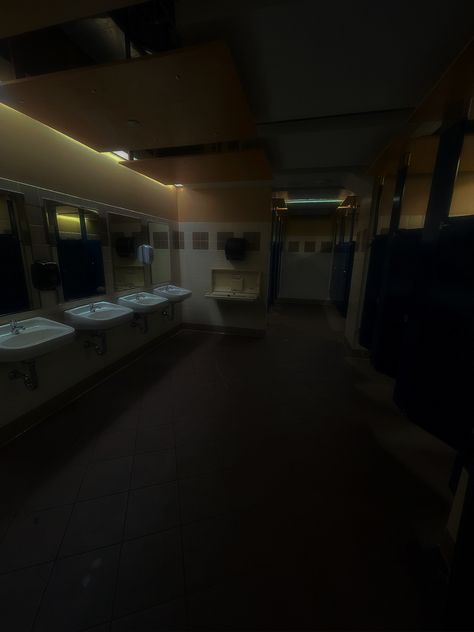 Liminal Space Bathroom, Bathroom Dark Aesthetic, Bathroom Stall Aesthetic, School Bathroom Aesthetic, Dark Toilet, Rain Vibes, Bathroom Dark, Public Bathroom, School Bathroom