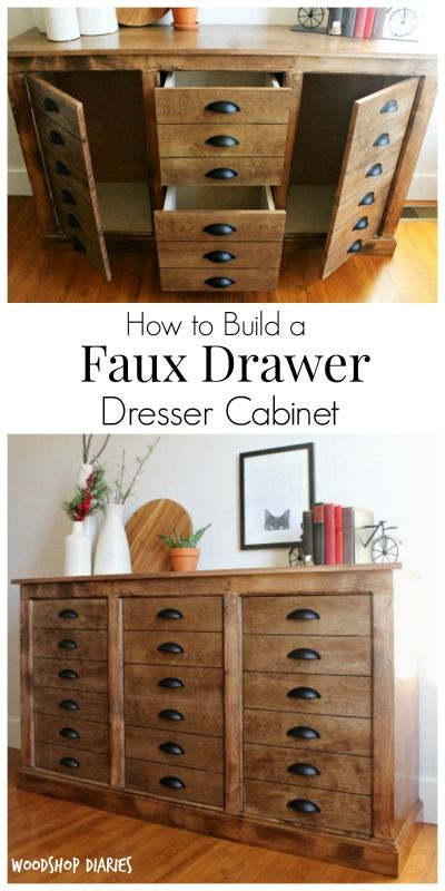 Faux Apothecary Dresser, Apothecary Dresser, Diy Apothecary, Free Building Plans, Modern Farmhouse Diy, Dresser Cabinet, Apothecary Cabinet, Board Storage, Diy Dresser