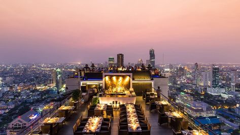 Vertigo - Rooftop Restaurant | Banyan Tree Bangkok Swimming Pool Wedding, Rooftop Dining, Pool Wedding, Best Rooftop Bars, Bangkok Travel, Banyan Tree, Rooftop Restaurant, Hotel Bar, Rooftop Bar